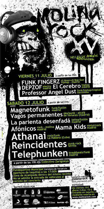 Molinarock 2008: Vagos permanentes + Reincidentes + Magnetofunk + Athanai + Telephunken + Afonicos + Mama Kids + La parienta desenfada